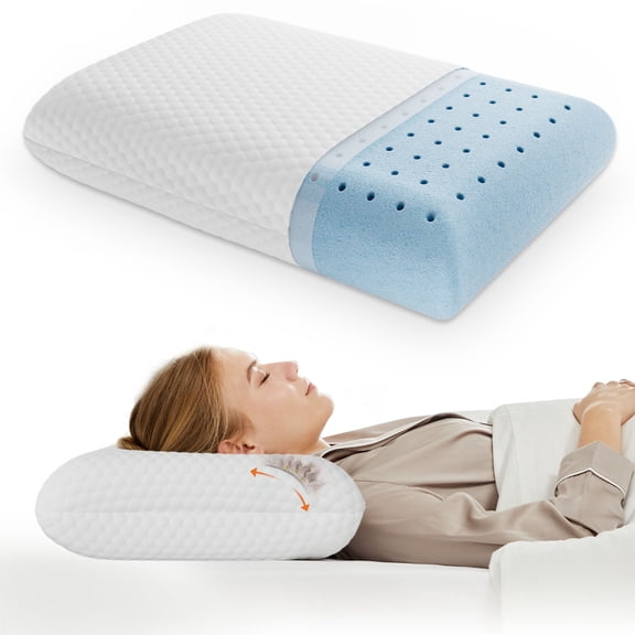 Sweetcrispy Bed Pillow, Memory Foam Pillow for Bed, Stomach or Side Sleepers, Standard