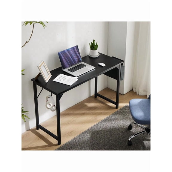 Sweetcrispy Computer Small Desk, Office 32 Inch Writing Work Study Kids Student Teacher Home Bedroom Table With Metal Frame Wood Tabletop