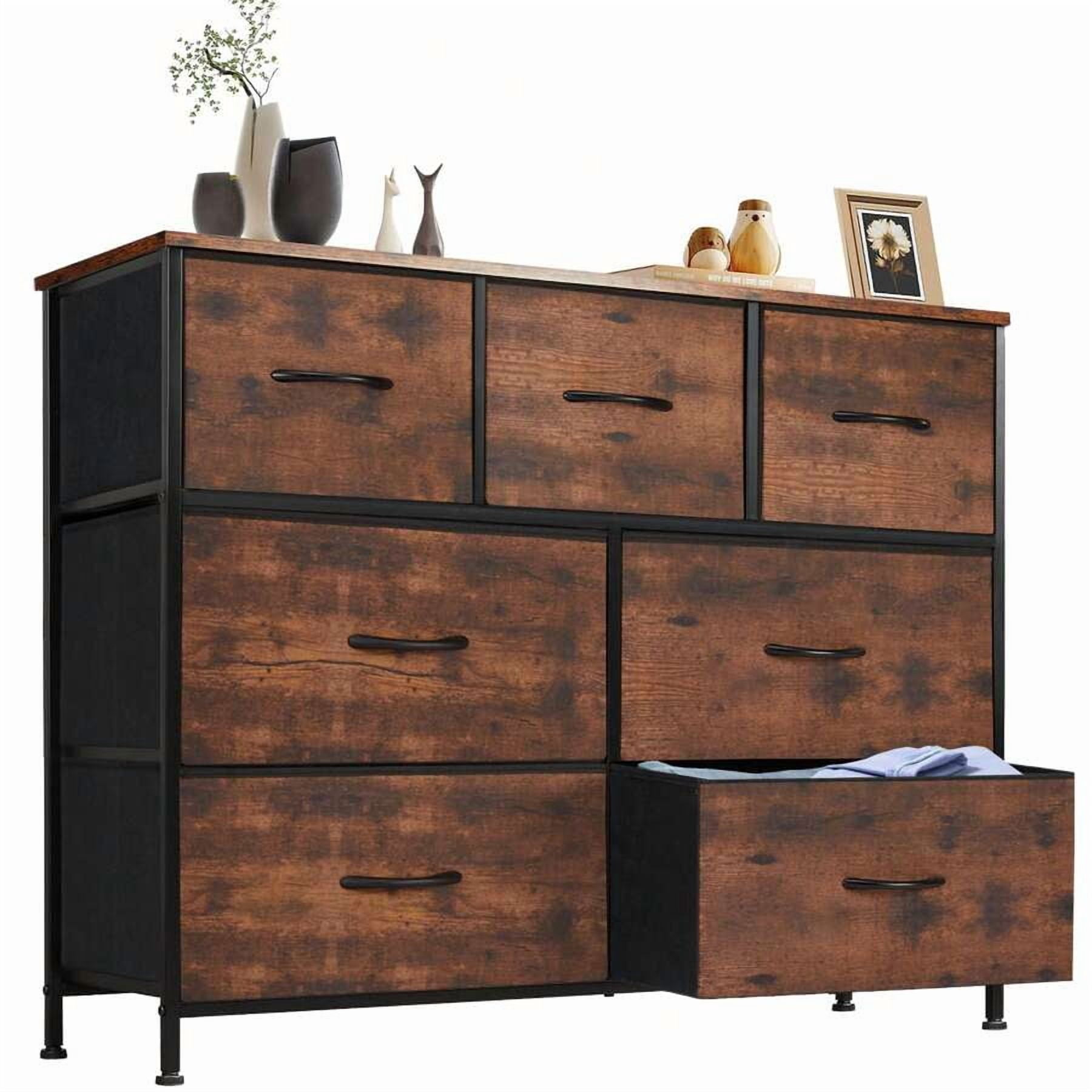 Sweetcrispy Desser For Bedroom With 7 Fabric Drawers Organizer Storage ...