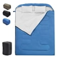 thumbnail image 1 of Sweetcrispy Double Sleeping Bag 2 Person Queen Size All Season Waterproof Camping Hiking Backpacking, Blue, 1 of 9
