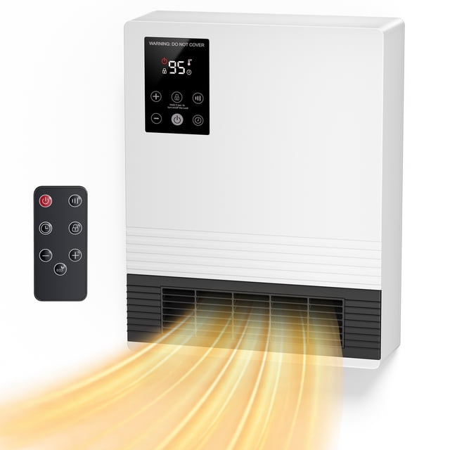 Sweetcrispy Electric Wall Heater with Remote, 1500W Fast Heating for ...