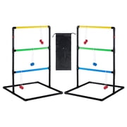Sweetcrispy Ladder Ball Game Set Portable Ladder Toss for Backyard Tailgates Campsites and Family Fun, Black
