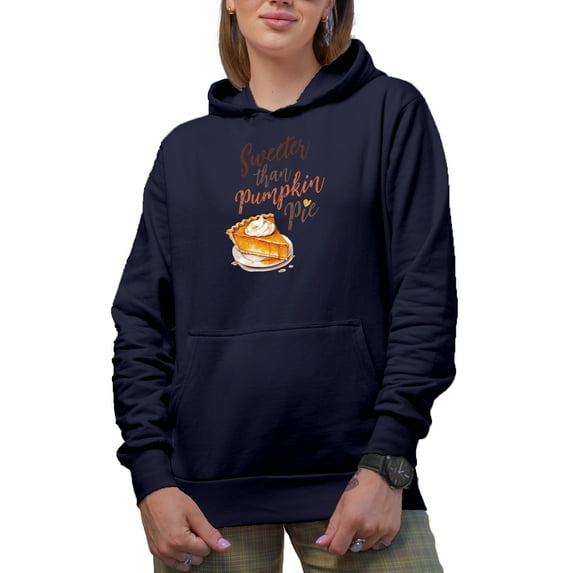 Sweeter Than Pumpkin Pie, Realistic Painting Art Merch Gift, Navy Blue Hooded Sweatshirt or Hoodie, 3XL