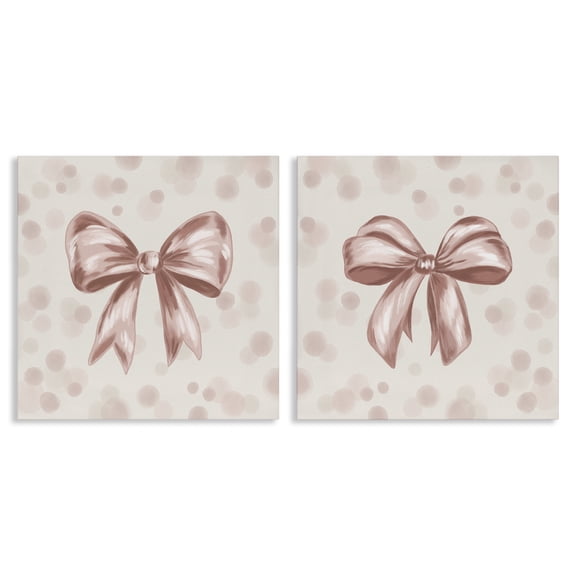 Stupell Industries Sweetest Bow Neutrals 2 Piece Canvas Wall Art Set, design by Kristen Dalpiaz, 24 x 24