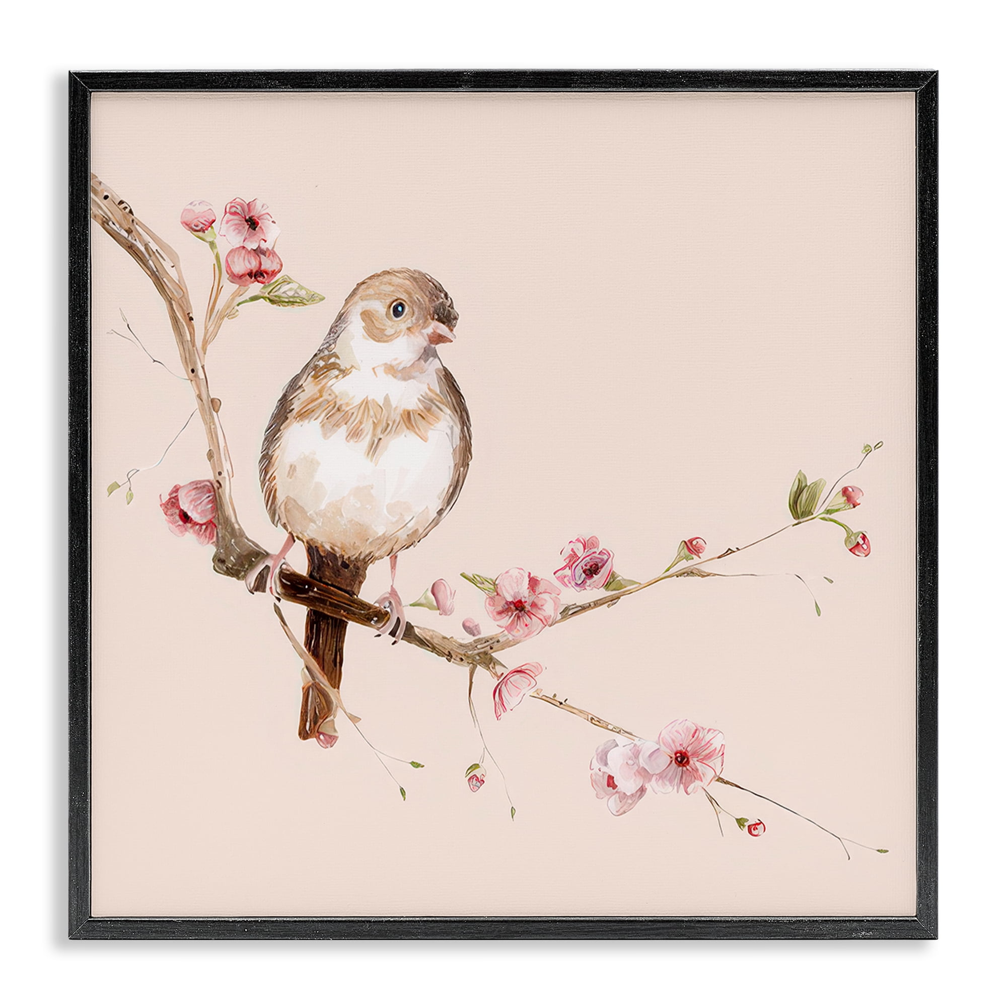 Sweetest Brown Bird Black Framed Giclee Art, design by Lisa Wehmeyer