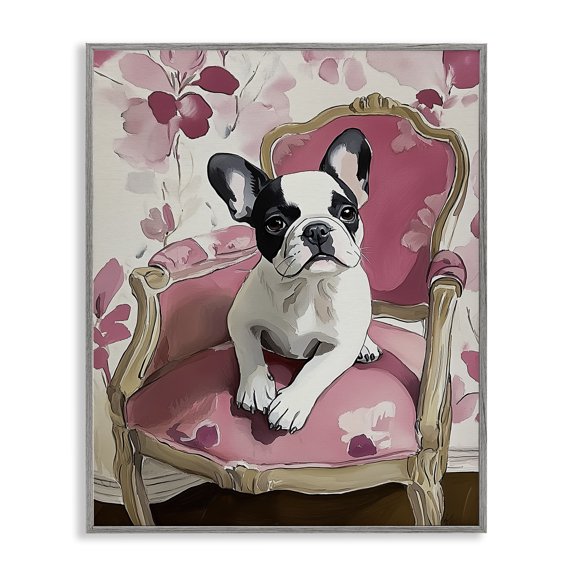 Stupell Industries Sweetest Dog Perched Gray Framed Giclee Art, design by Annabelle Hall, 30 x 24