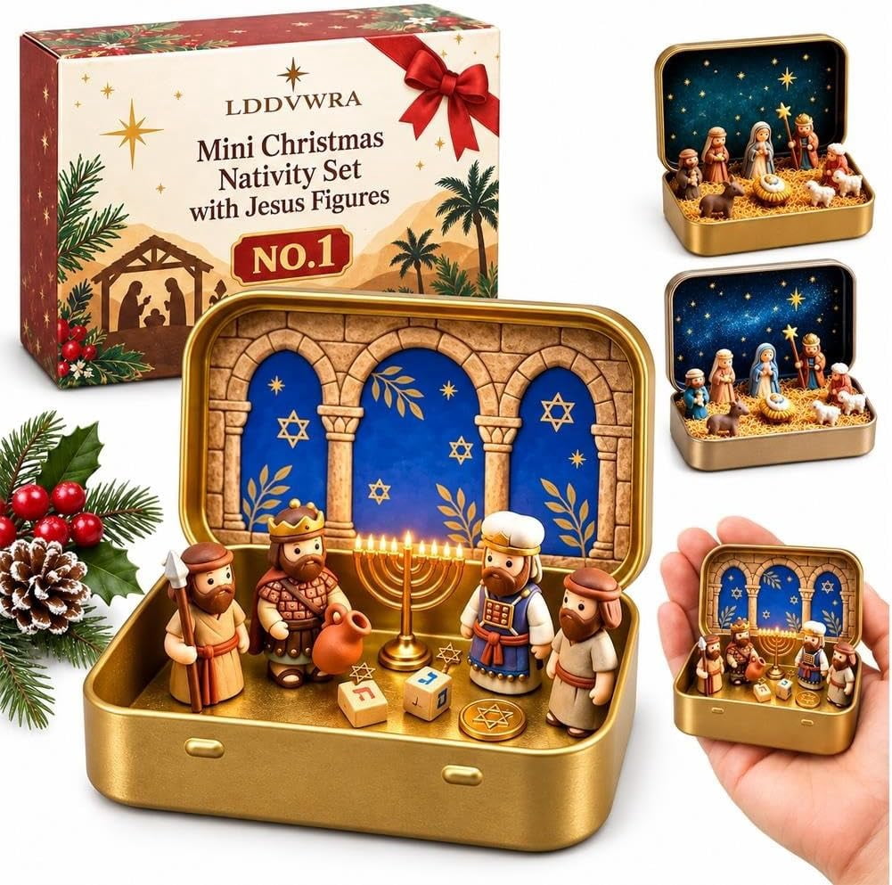 Custom Nativity Set The Sweetest Little Nativity Set, Pocket Nativity Scene Gift Tin Resin ...