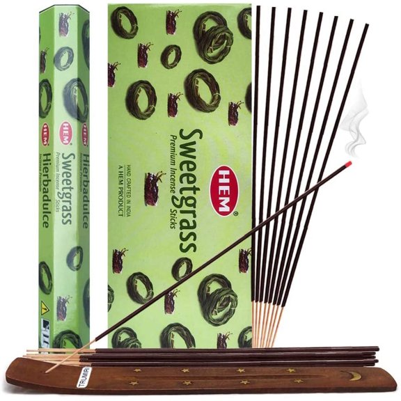 Sweetgrass Incense Sticks And Incense Stick Holder Bundle Insence Insense Hem Incense Sticks