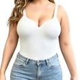 thumbnail image 1 of Sweetheart Cami with Built-In Bra for Women Wireless Camisole Tank Top Soft Slim Tummy Shapewear Women Summer Comfy Breathable Cami Daily Beach Travel Outfits, White XL, 1 of 9