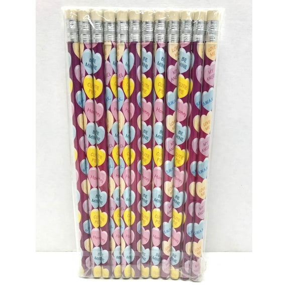 Sweetheart Candy Hearts Valentine's Day Holiday Theme Party Favor Pencils