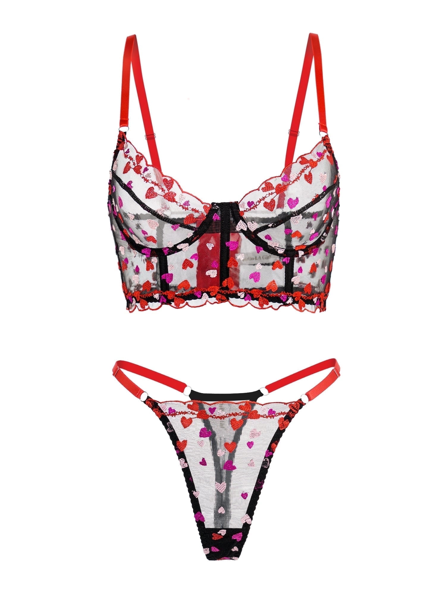 Sweetheart Delights Lingerie Set (RED, M)