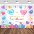 thumbnail image 1 of Sweetheart Gender Reveal Backdrop He or She What Will Our Little Sweetheart Be Gender Reveal Photography Background Blue Pink Heart Valentine's Day Party Banner Photo Studio Props, 1 of 3
