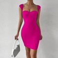 thumbnail image 1 of Sweetheart Neck Bodycon Dress, Party Wear Solid Sleeveless Dress, Women's Clothing, 1 of 10