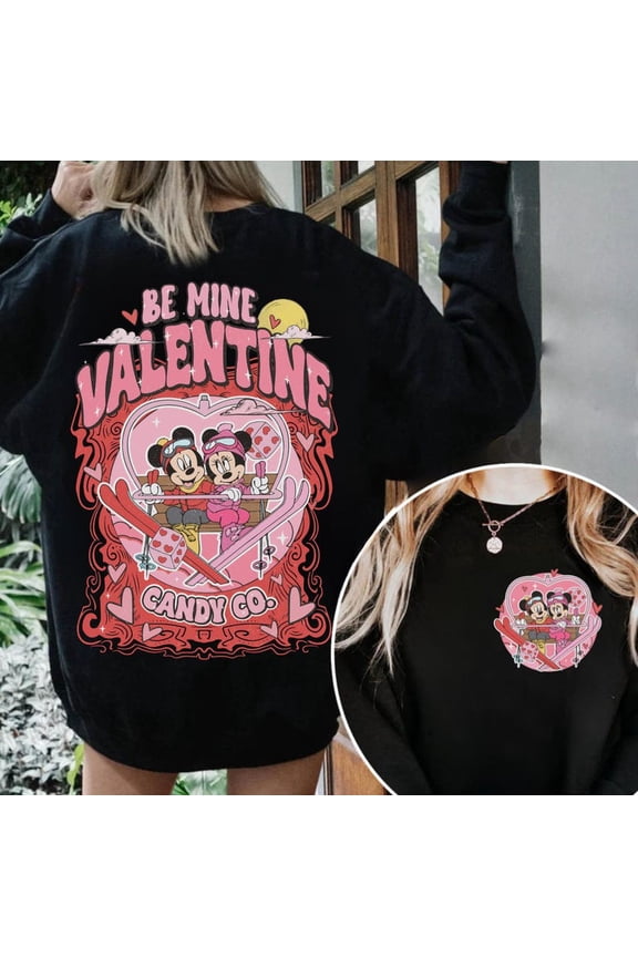 Sweetheart Nite Disney Valentines Day Sweater Mickey Friends Sweatshirt All size S-3XL