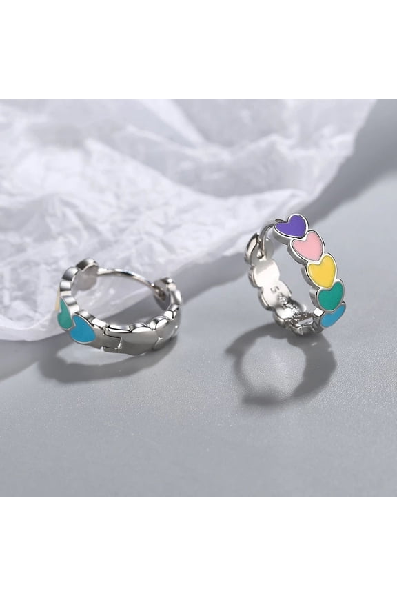 Sweetheart Rainbow Drip Glue Earrings Playful Stylish Jewelry Gift for Women