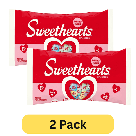 Sweethearts Conversation Hearts Retro Pack, 10.5 oz, Pack of 2