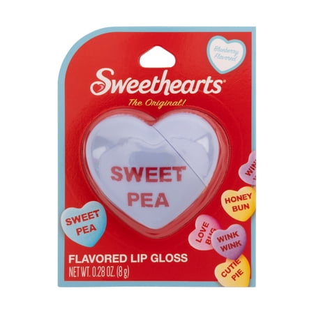 Sweethearts Lip Gloss, Blue, Blueberry Flavored, 8g