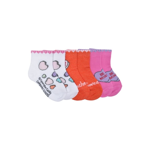 Character Toddler Valentine's Ankle Socks, 3- Pack, Sizes 12M- 5T