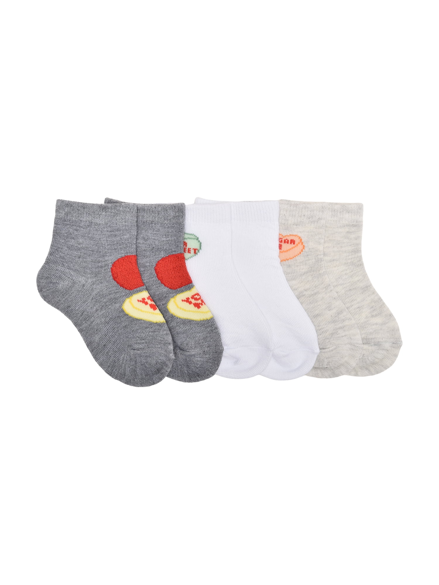 Sweethearts Unisex Toddler Ankle Valentines Socks, 3-pack, Sizes 12M-5T