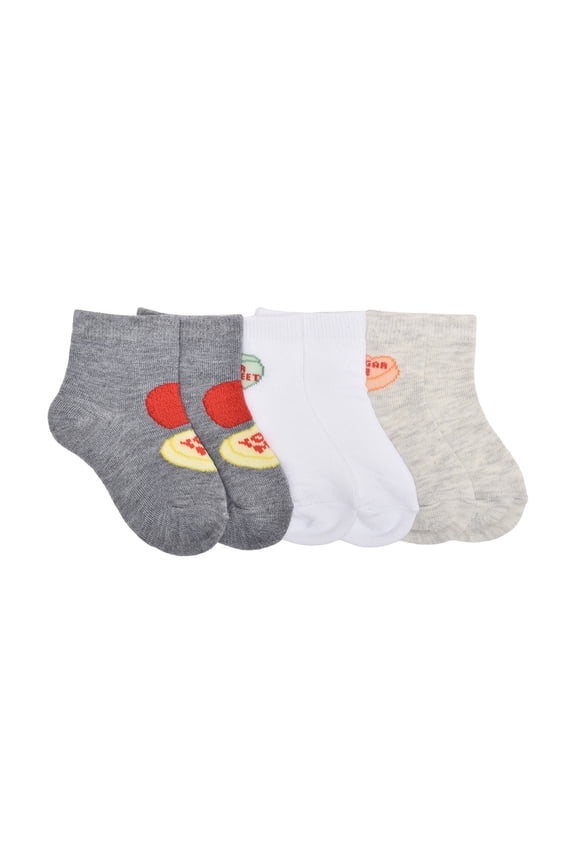 Sweethearts Unisex Toddler Ankle Valentines Socks, 3-pack, Sizes 12M-5T
