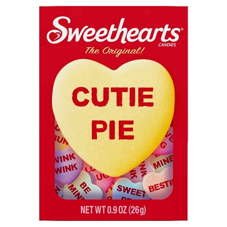 Sweethearts Valentines Candy Conversation Hearts, Assorted Fruit Flavors, 0.9 oz Box