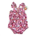 thumbnail image 1 of Sweetie Peach "Coveted Cones" Ruffle Sleeve Bubble Romper, 1 of 3