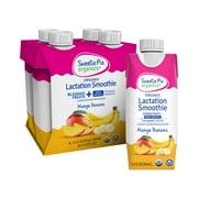 Sweetie Pie Organics Lactation Smoothie, Apple Pear, Support Breast Milk Production for Nursing and Pumping, No Artificial Sweeteners, Flavors, or Dyes - 4 Pack
