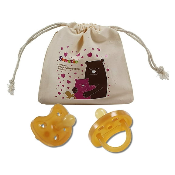 Sweetie Rubber Pacifier HEART SHAPE RUBBER Natural Rubber with Symmetrical Nipple 1 Count (12-18 large)