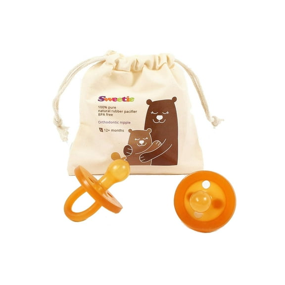 Sweetie Rubber Pacifier Natural Rubber Pacifier Rounded 1 Count Original Natural Rubber Pacifier (12-18 Large)