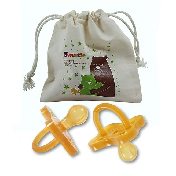 Sweetie Rubber Pacifier STAR SHAPE RUBBER Natural Rubber with Rounded Nipple 1 Count (0-6 small)