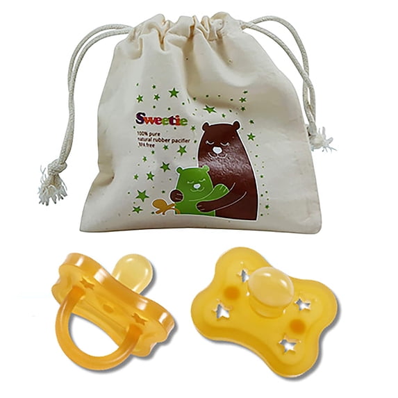 Sweetie Rubber Pacifier STAR SHAPE RUBBER Natural Rubber with Symmetrical Nipple 1 Count (12-18 large)