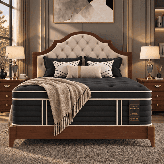 Sweetland 10 inch Twin Hybrid Mattress in a Box, Memory Foam and Individually Pocketed Springs, Medium-Firm Support, Motion Isolation and Pressure Relief