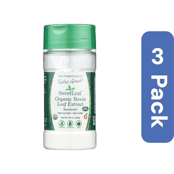 Sweetleaf Stevia Extract Powder White Sugar 0.9 oz (Pack Of 3)