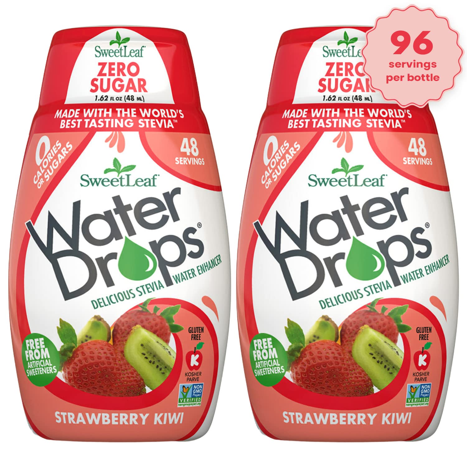 Sweetleaf Water Drops Strawberry Kiwi Water Enhancer, Sugar Free