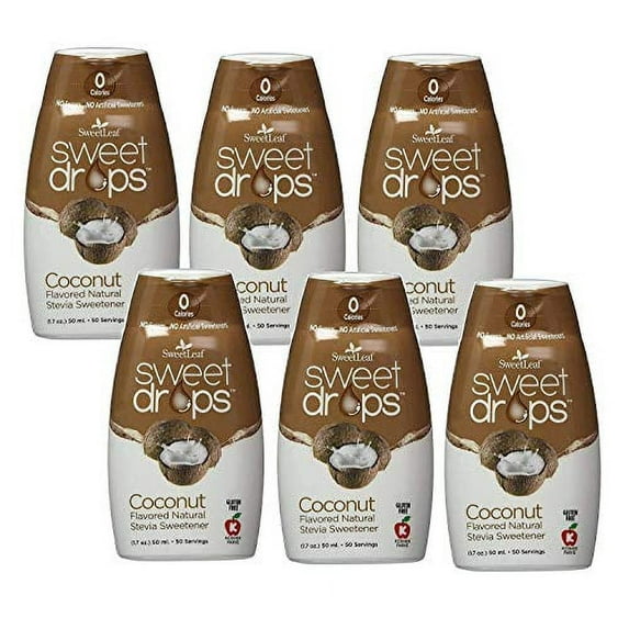 wisdom sweet drops coconut 1.7 fl.oz 6 pack sweetleaf