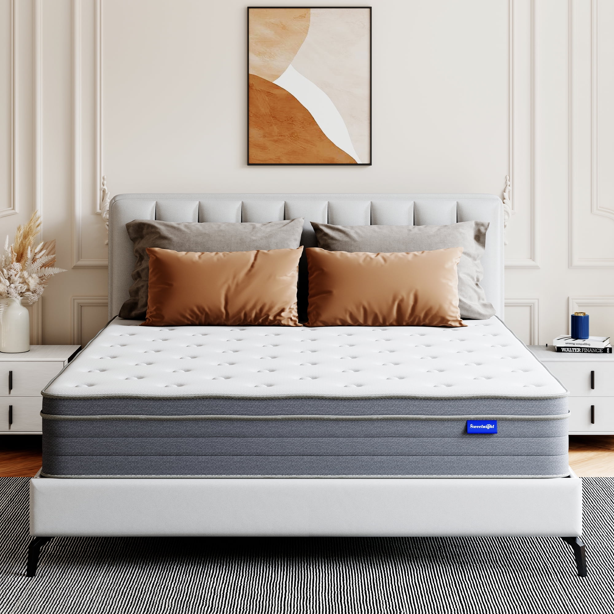Sweetnight 12" Adult Gel Memory Foam Hybrid Mattress with Medium Firm Pillow Top, Queen Mattresses