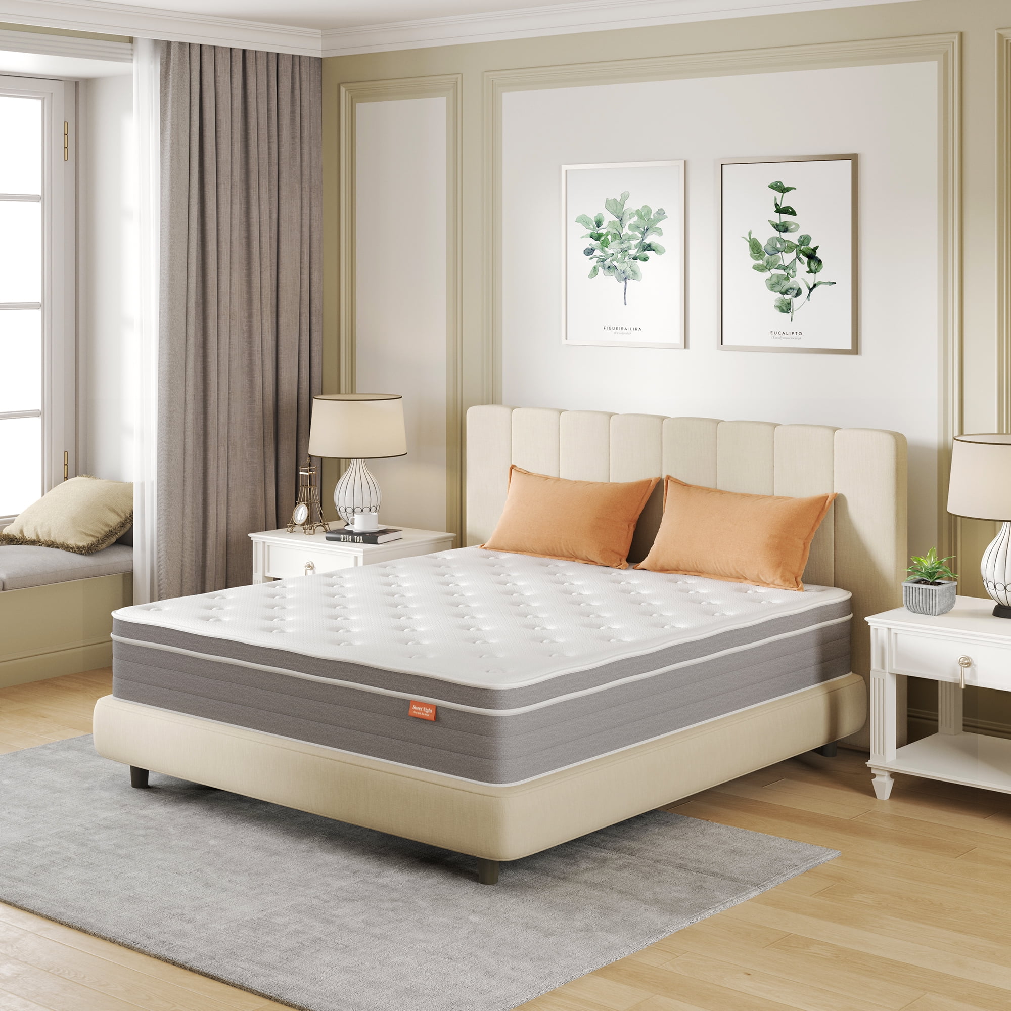 Sweetnight mattress in a box 12 on sale inch plush pillow top hybrid mattress