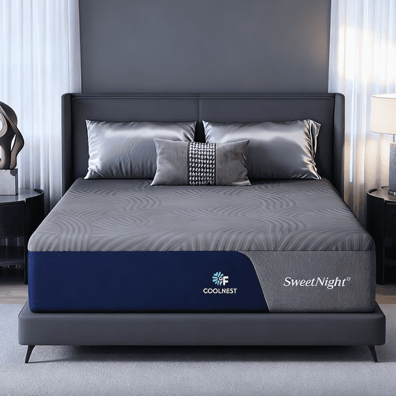 Sweetnight CoolNest Memory Foam King Size Mattress 14 inch Cooling Mattresses in a Box,Scientific Support,Medium Soft