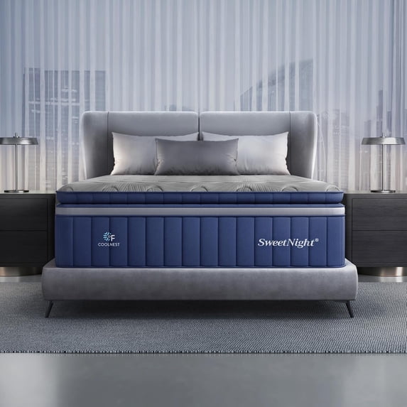 Sweetnight CoolNest 16 Inch Queen Size Mattress, Queen Mattresses with DuoSense Pillow Top & Dynamic Coil for Feels up to 8° Cooler, Medium Memory Foam Mattress Pressure Relief CertiPUR-US Certified