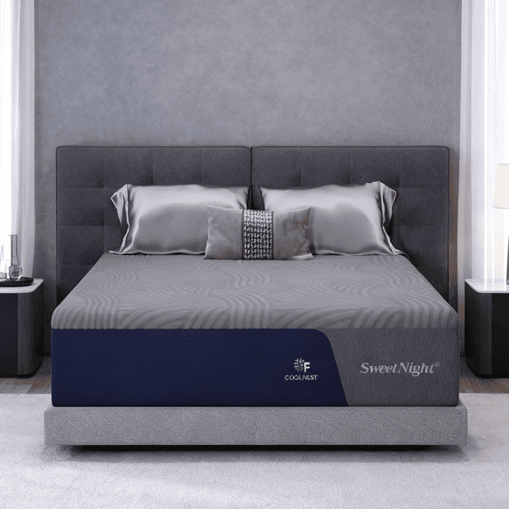 Sweetnight CoolNest Memory Foam King Size Mattress 16 inch Cooling Mattresses in a Box,Scientific Support,Medium Soft