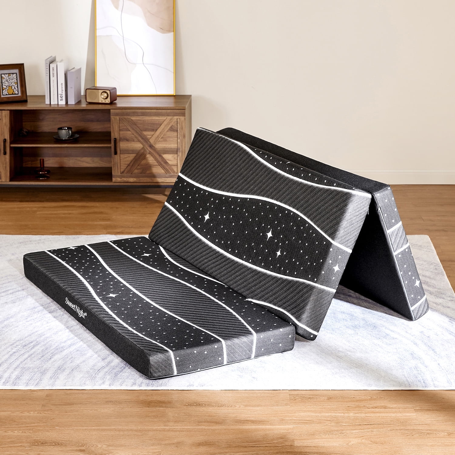 Sweetnight Dreamsail 4" Twin Size Tri-Fold Foam Mattress, Foldable Mattress