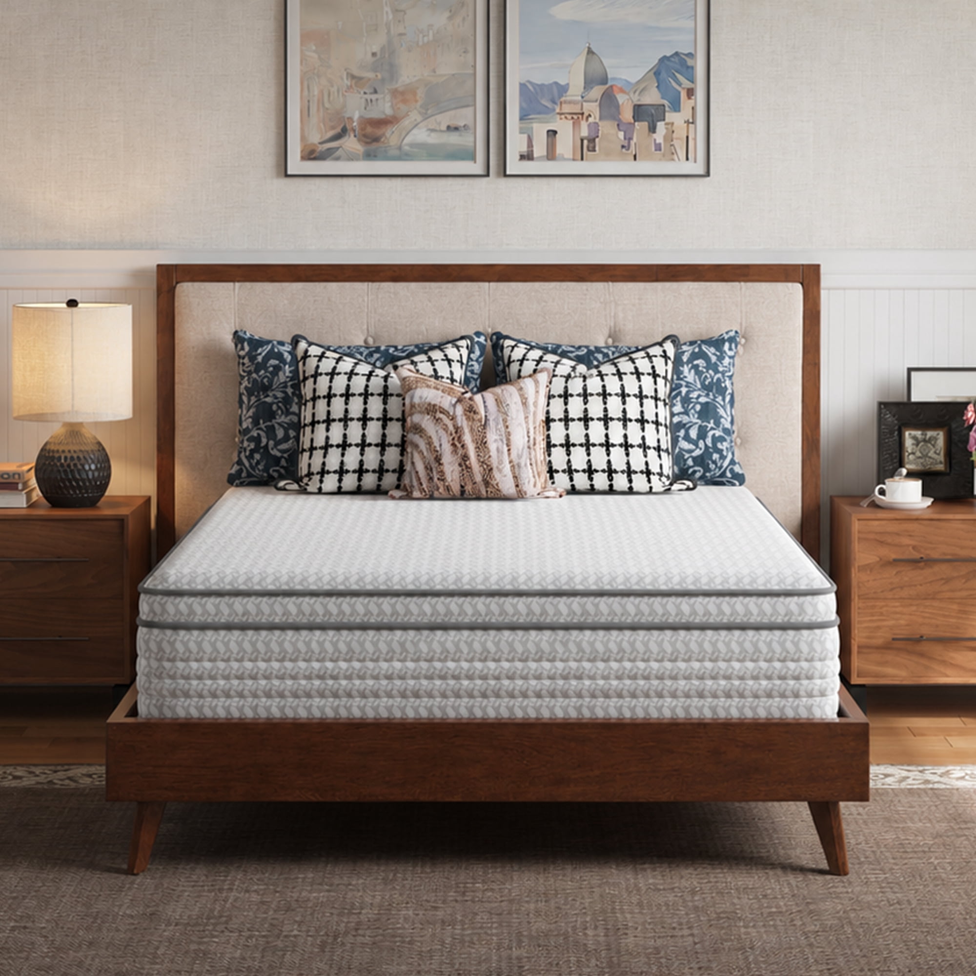 Avenco Luna 10" Queen Size Medium Hybrid Support Mattress, CertiPUR-US  Motion Isolation Mattress