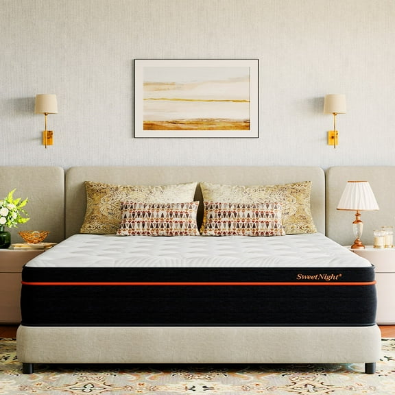Sweetnight Twilighty 14" Cooling Gel Memory Foam Medium Firm Supportive Hybrid Mattress, Motion Isolation& CertiPUR-US Certified, Adult, King Size