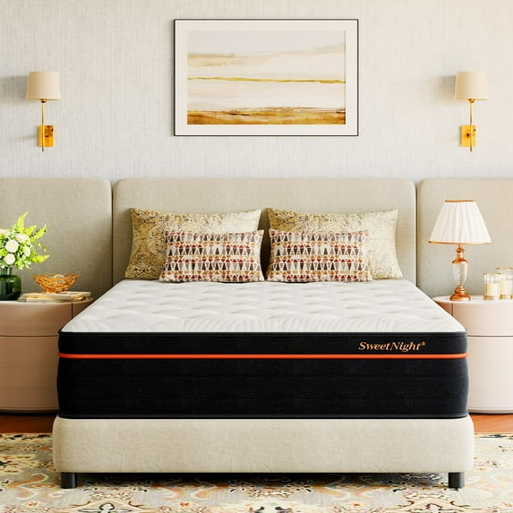 Sweetnight Twilighty 14" Cooling Gel Memory Foam Medium Firm Supportive Hybrid Mattress, Motion Isolation & CertiPUR-US Certified, Adult, Queen Size