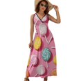 thumbnail image 1 of Sweets And Rainbow Lollipops Pattern Dress Fashion Boho Beach Long Dresses Female Party Printed Maxi Dress, 1 of 9
