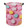 thumbnail image 1 of Sweets And Rainbow Lollipops Pattern Large Dirty Clothes Hamper Foldable Laundry Basket with Handles for Bedroom Bathroom, 1 of 7