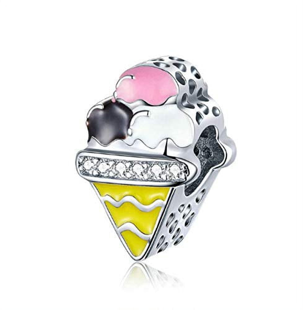 Gnoce Pink Candy Charm 925 Sterling Silver Sweet Like You Bead Charm with CZ for Charm Bracelet Necklace for Women Daughter Wife Girlfriend Mother