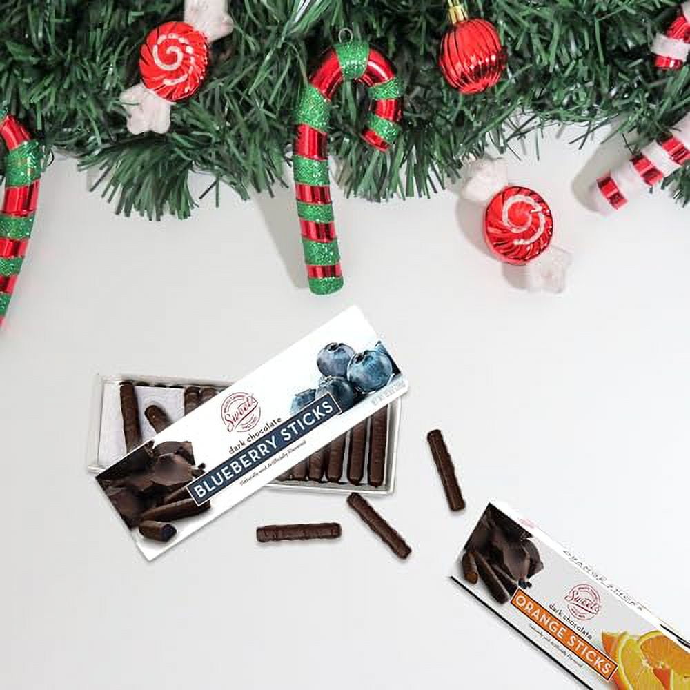 Sweets Candy Dark Chocolate Orange Sticks and Blueberry Sticks 2 Pack