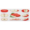 thumbnail image 1 of Sweets Kitchen Mat, Yummy Chopped Apple Slices Juicy Fresh Fruits Delicious Nature Illustration Print, Plush Decorative Kitchen Mat with Non Slip Backing, 47" X 19", Cream Scarlet, by Ambesonne, 1 of 1