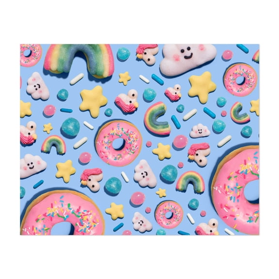Sweets pattern - Photography Whimsical Pastel Pattern Pop Art Dessert Kitchen Decor Modern Art Unframed Wall Art Print 36 x 48 inches